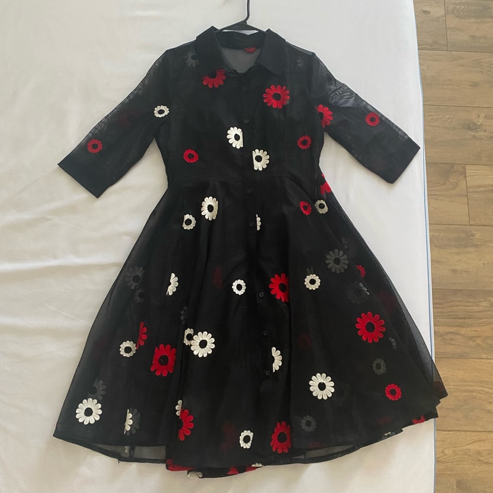 Black floral dress